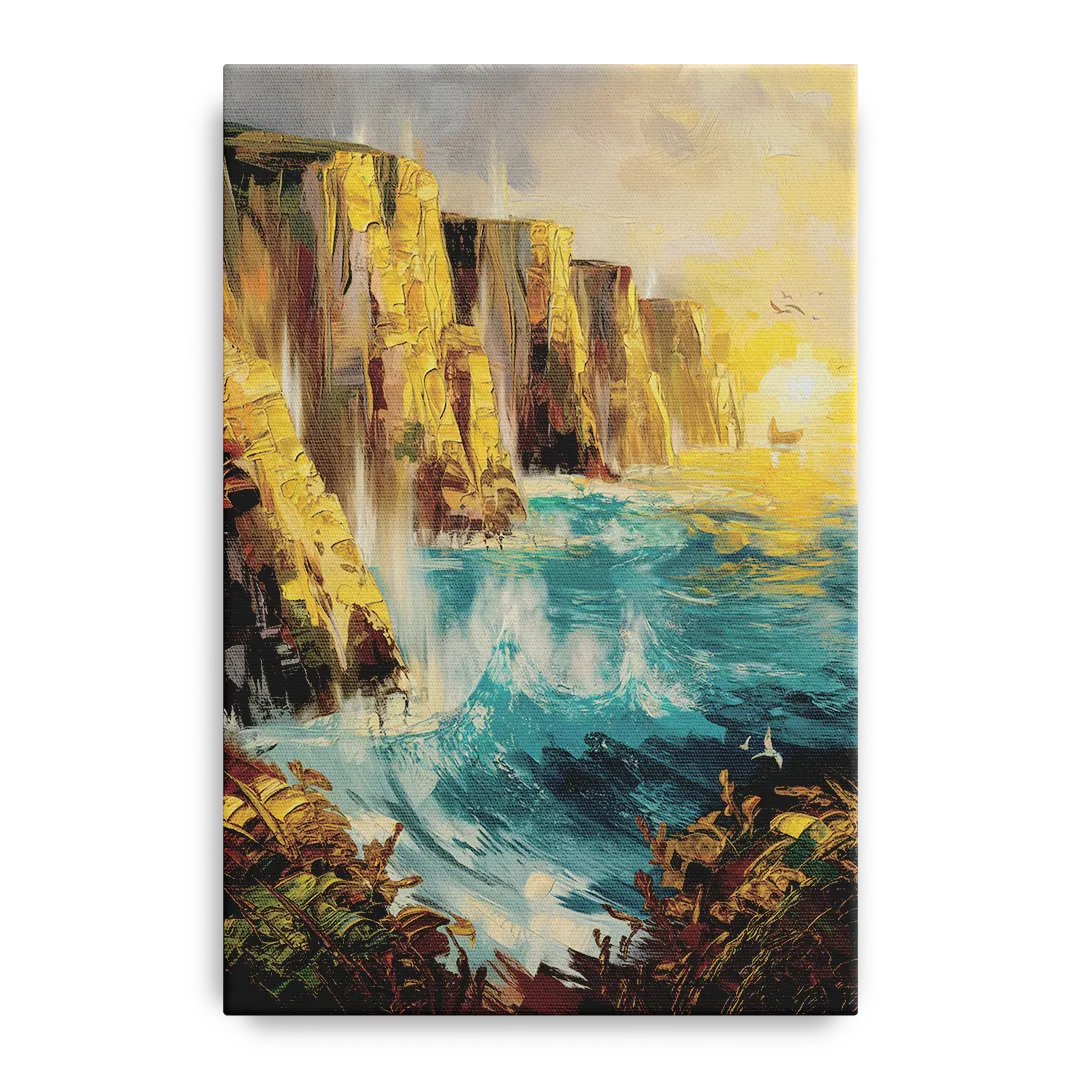 Seaside Rocky Cliffs Front - Canvas Wall Art