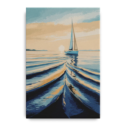Seaside Sailboat Horizon Front - Canvas Wall Art