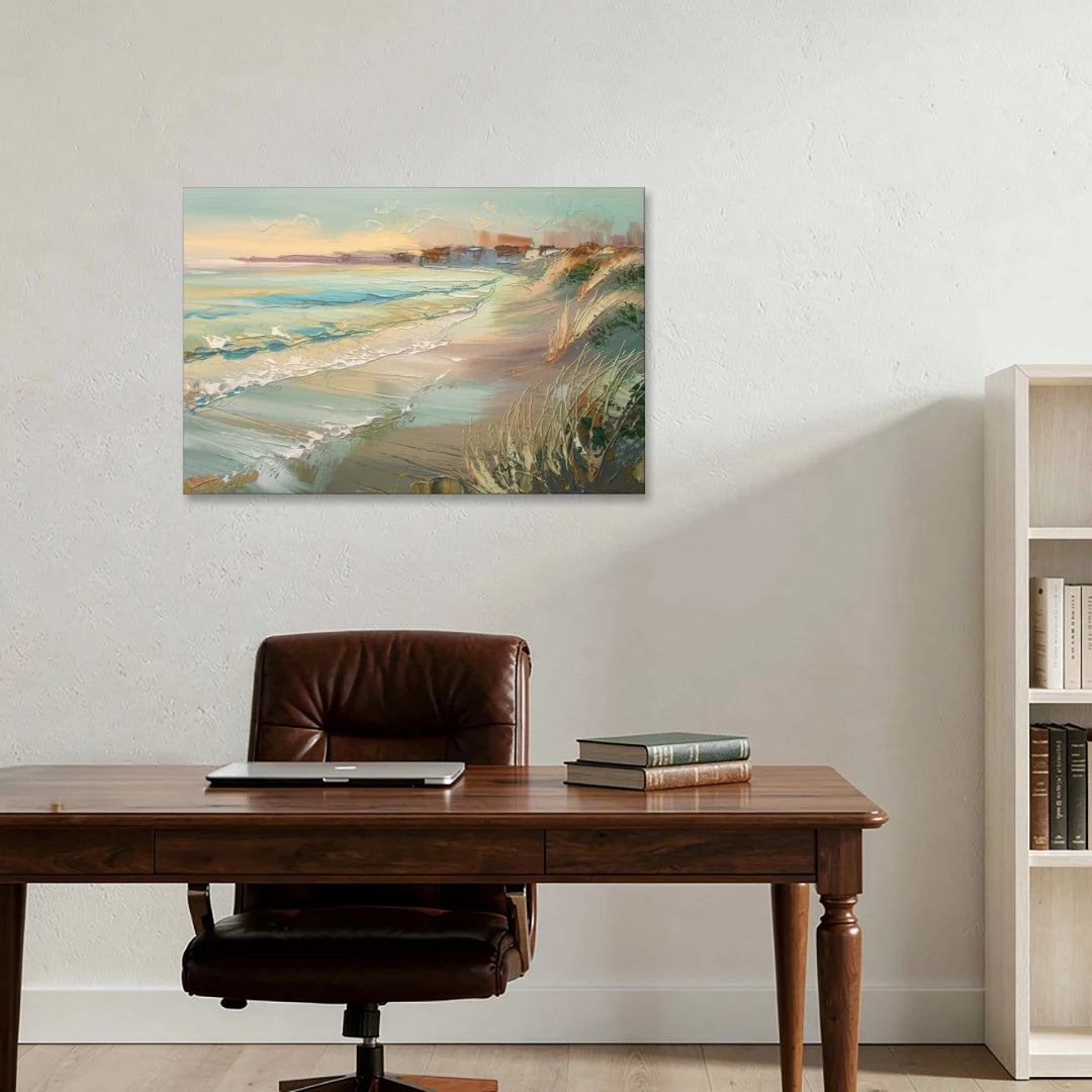 Seaside Shoreline Escape - Canvas Wall Art - Office - 36x24