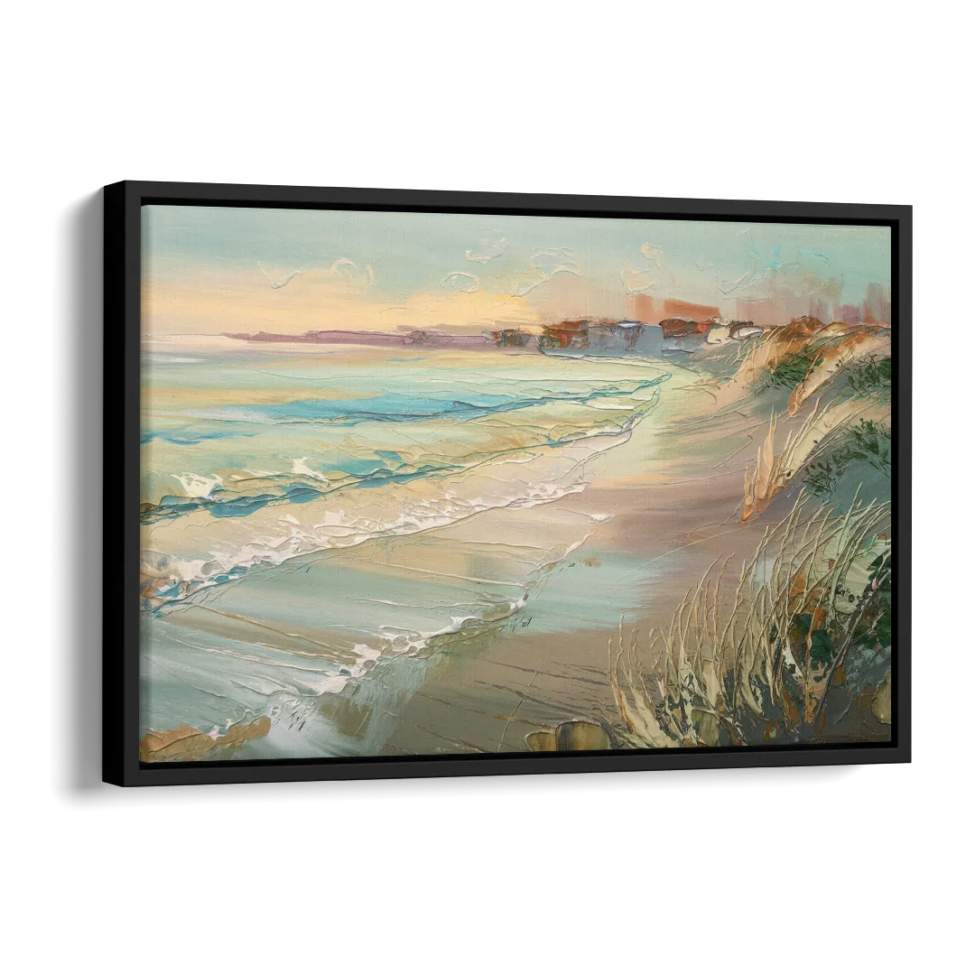 Seaside Shoreline Escape Side - Black Canvas Wall Art