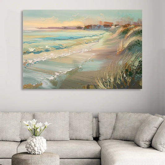 Seaside Shoreline Escape Living Room - Canvas Wall Art