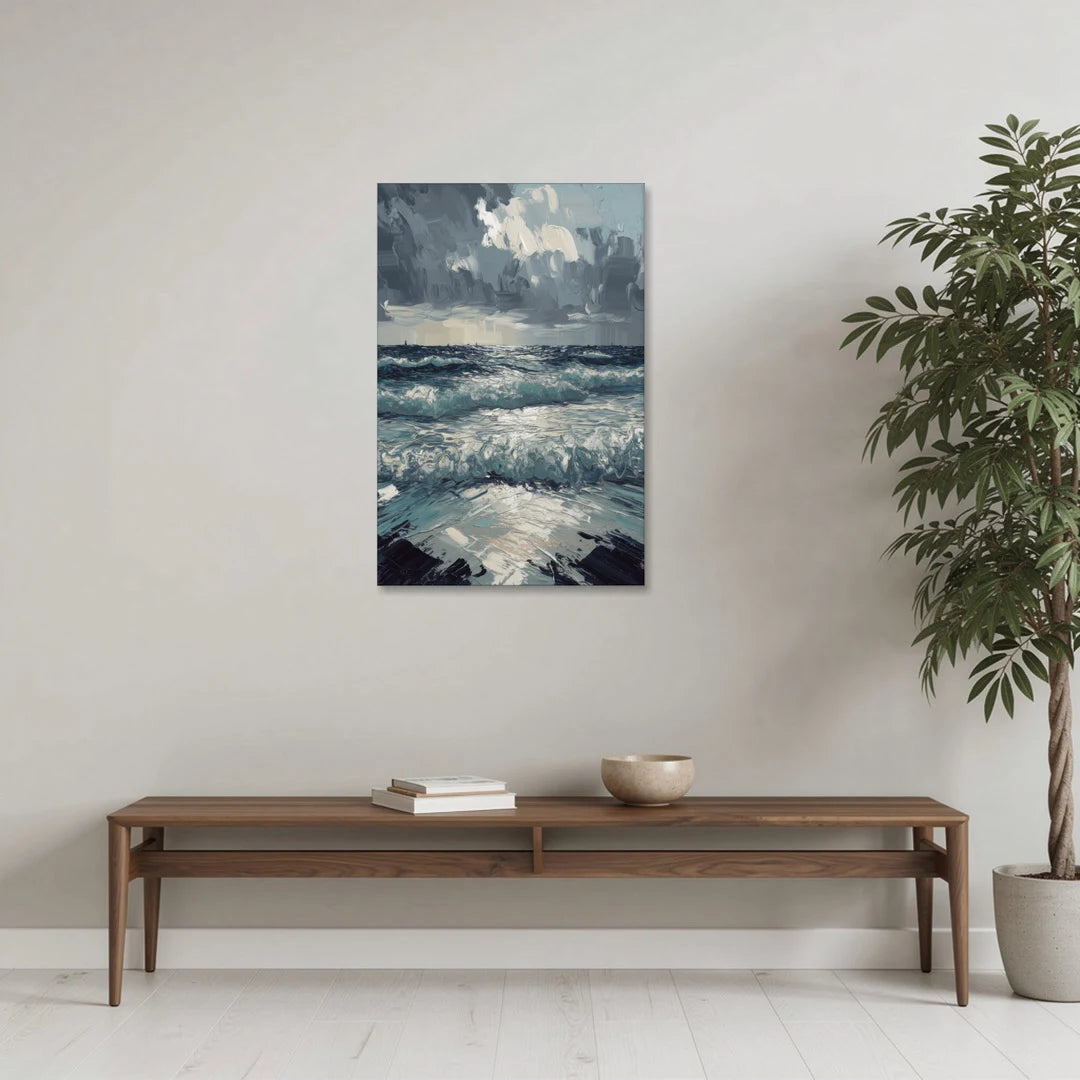 Seaside Stormy Skies - Canvas Wall Art - Coffee Table - 24x36