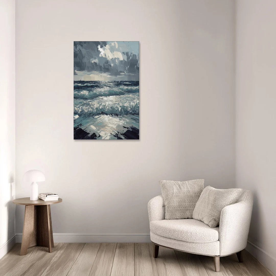 Seaside Stormy Skies - Canvas Wall Art - Sofa - 24x36