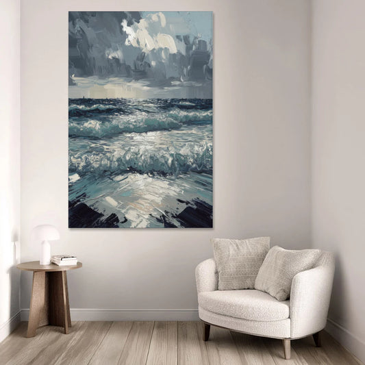 Seaside Stormy Skies - Canvas Wall Art - Sofa - 40x60