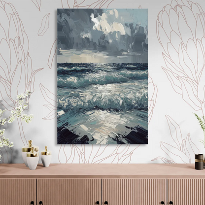 Seaside Stormy Skies Sitting Room - Canvas Wall Art