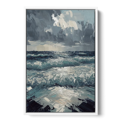 Seaside Stormy Skies Front - White Canvas Wall Art
