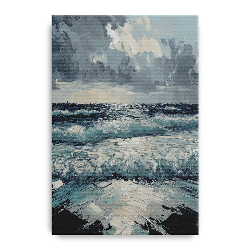 Seaside Stormy Skies Front - Canvas Wall Art