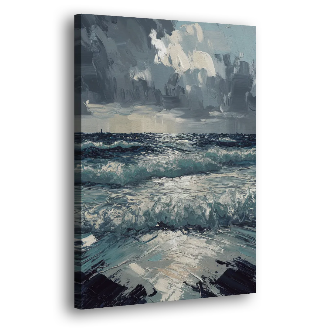 Seaside Stormy Skies Side - Canvas Wall Art