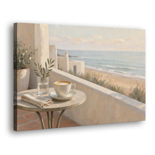 Seaside Terrace Cappuccino - Canvas Wall Art - Side
