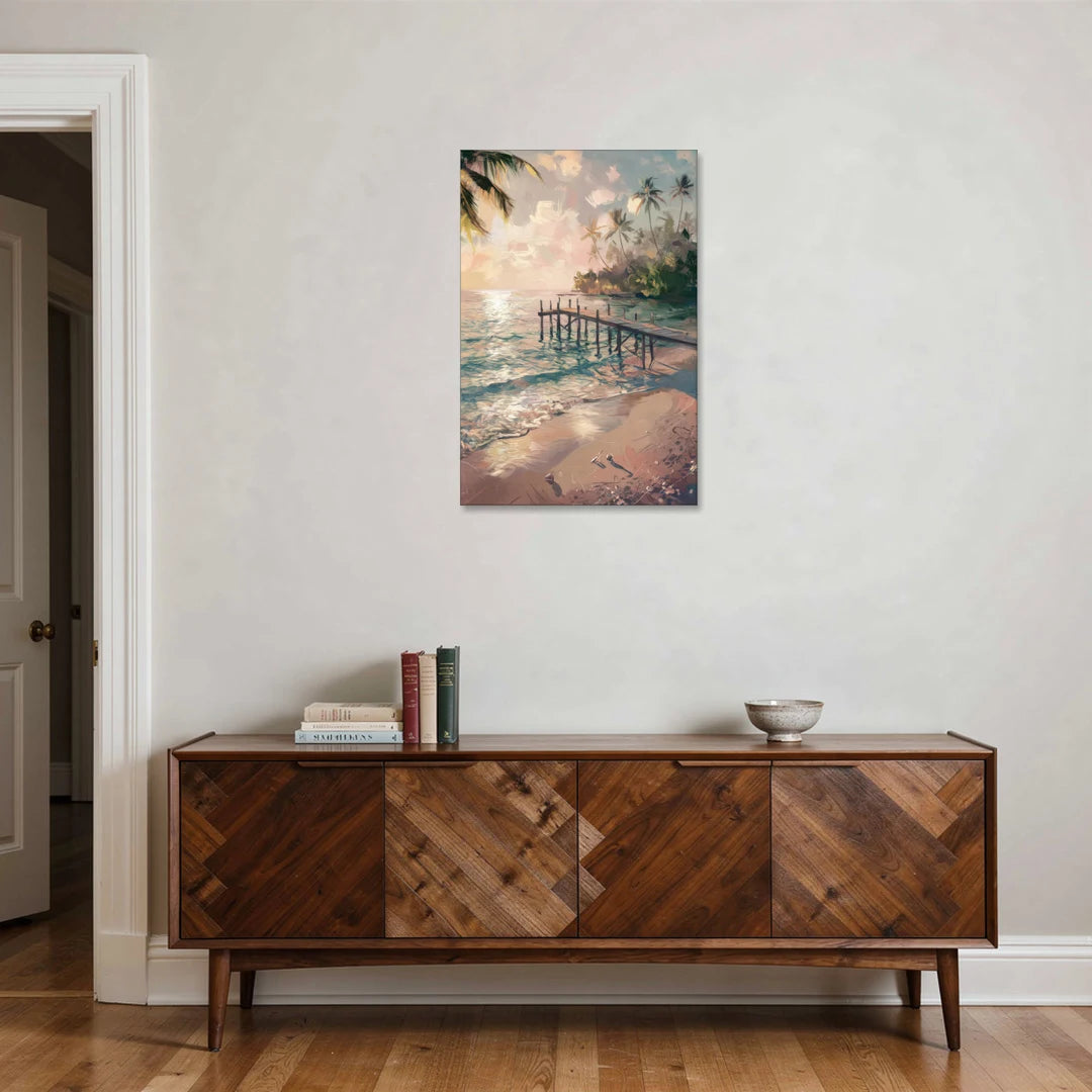 Seaside Tranquil Waters - Canvas Wall Art - Coffee Table - 24x36