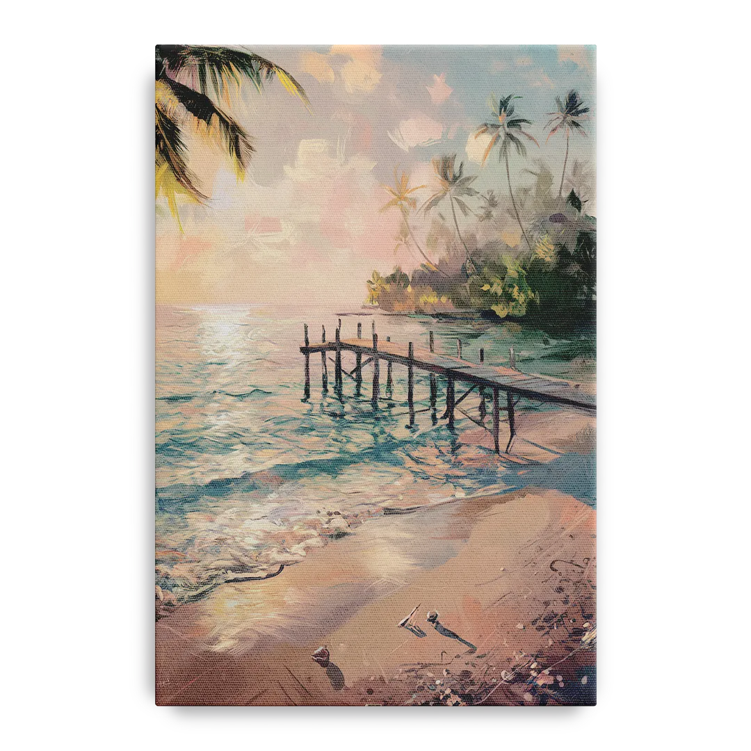 Seaside Tranquil Waters Front - Canvas Wall Art