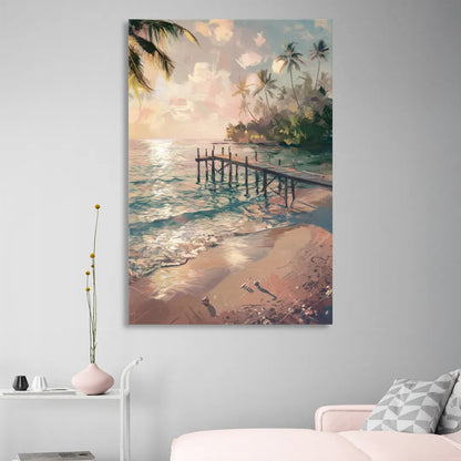 Seaside Tranquil Waters Sitting Room - Canvas Wall Art
