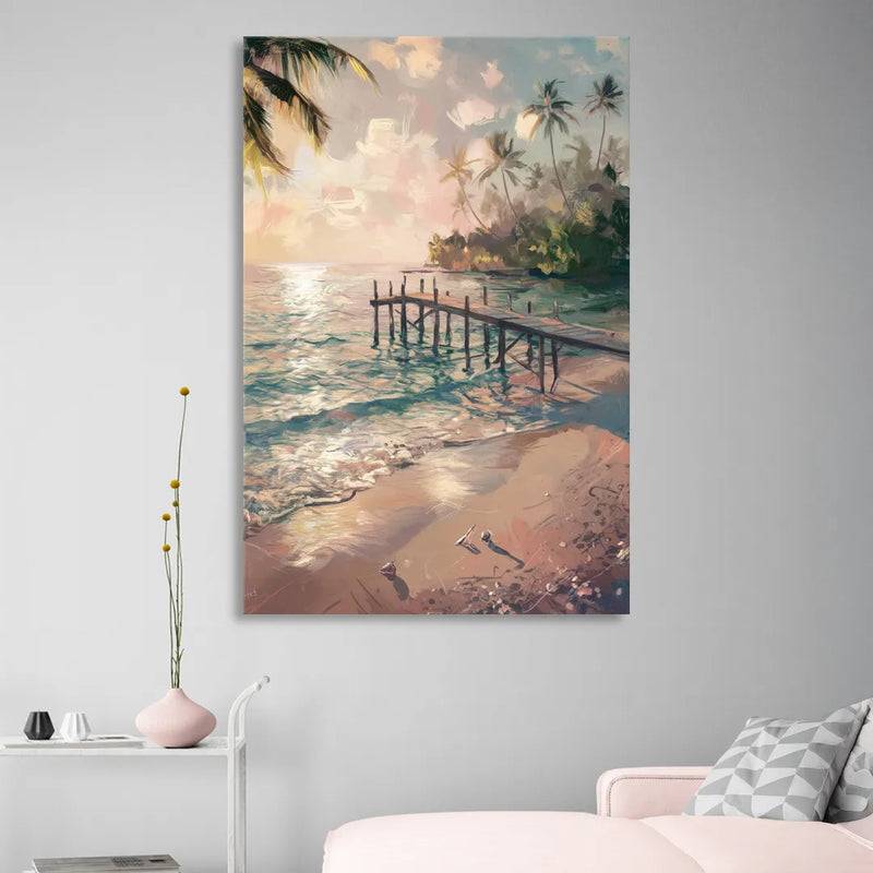 Seaside Tranquil Waters Sitting Room - Canvas Wall Art