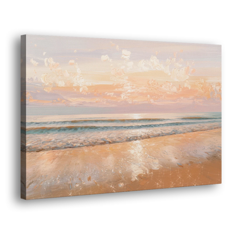 Seaside Waves And Sand - Canvas Wall Art - Side