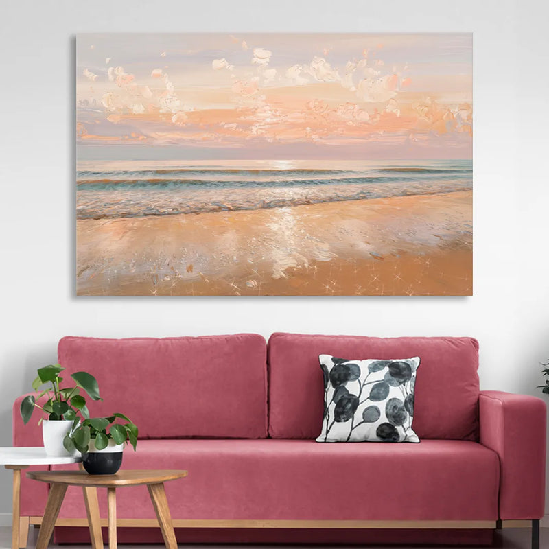 Seaside Waves And Sand Sitting Room - Canvas Wall Art