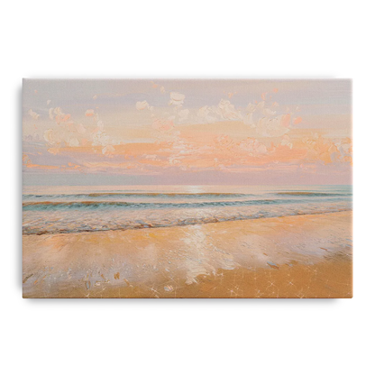 Seaside Waves And Sand Front - Canvas Wall Art