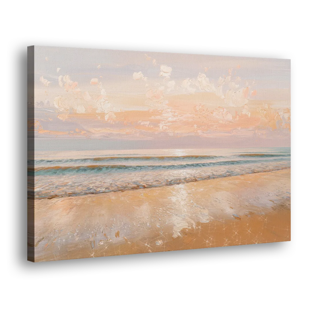 Seaside Waves And Sand Side - Canvas Wall Art