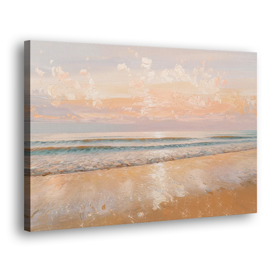 Seaside Waves And Sand Side - Canvas Wall Art