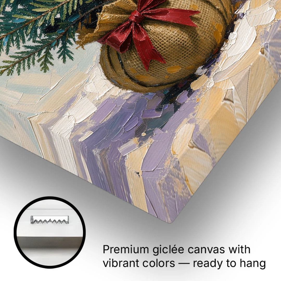 Seasonal Burlap-Wrapped Living Fir - Canvas Wall Art - Gallery Wrap Corner