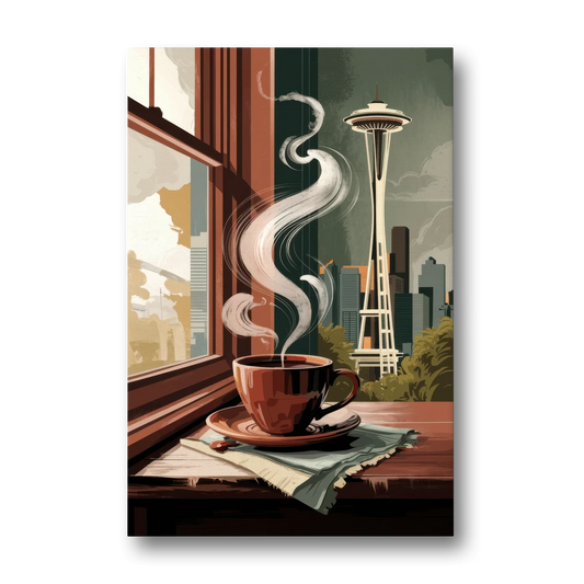 Seattle Coffee Culture Vibes - Canvas Wall Art - Front