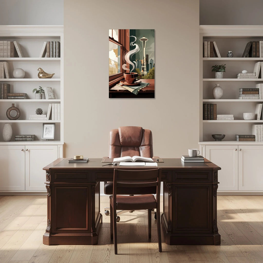 Seattle Coffee Culture Vibes - Canvas Wall Art - Office - 24x36