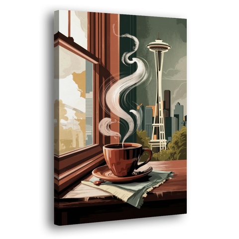 Seattle Coffee Culture Vibes - Canvas Wall Art - Side
