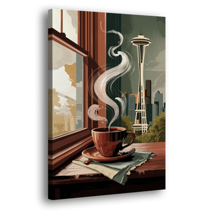 Seattle Coffee Culture Vibes Side - Canvas Wall Art