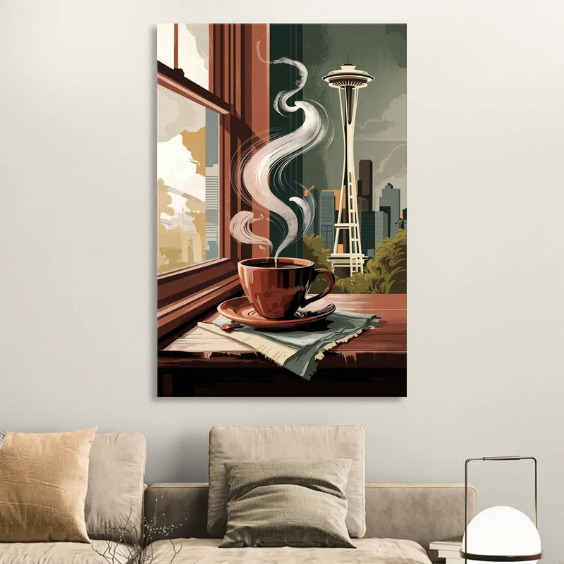 Seattle Coffee Culture Vibes Living Room - Canvas Wall Art