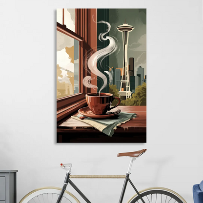 Seattle Coffee Culture Vibes Sitting Room - Canvas Wall Art