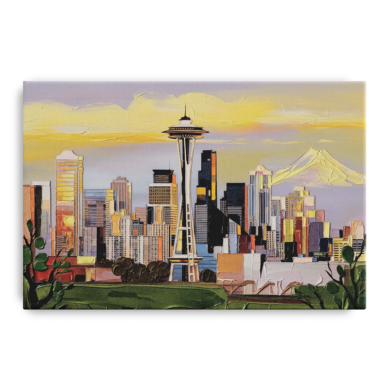 Seattle Downtown Skyline Front - Canvas Wall Art