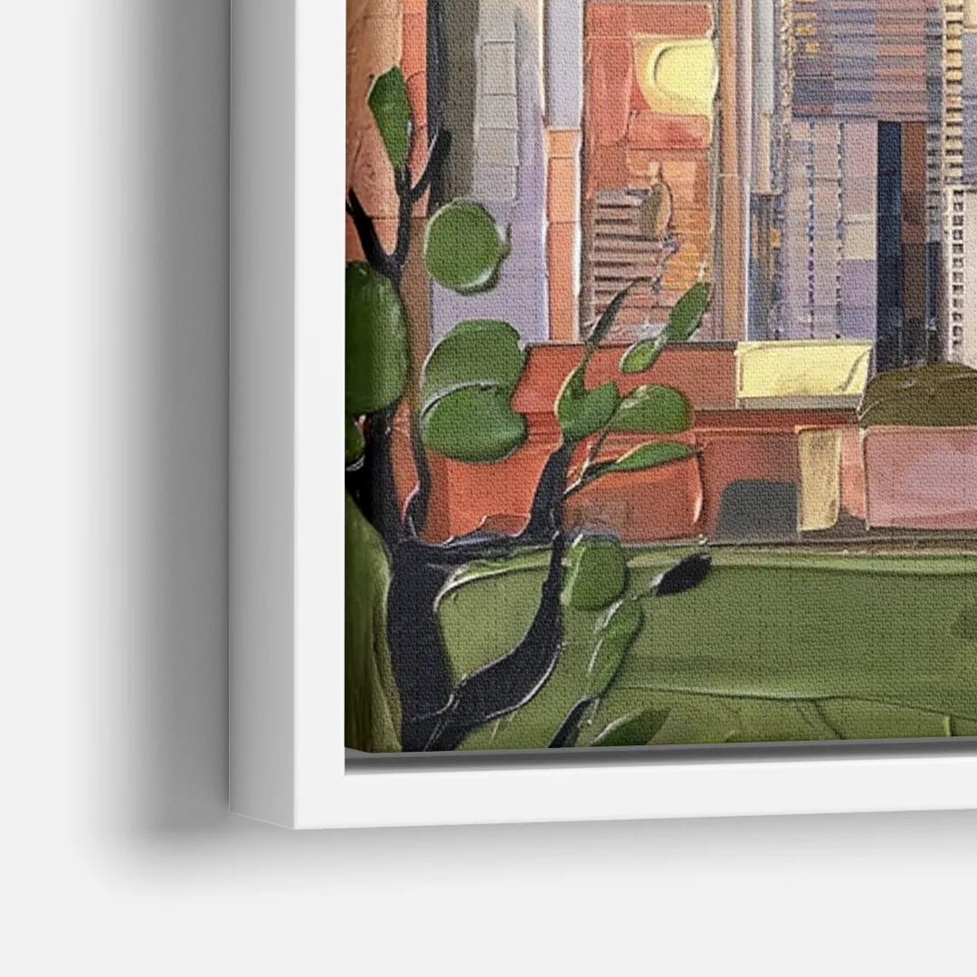 Seattle Downtown Skyline - Close-Up White Frame Canvas