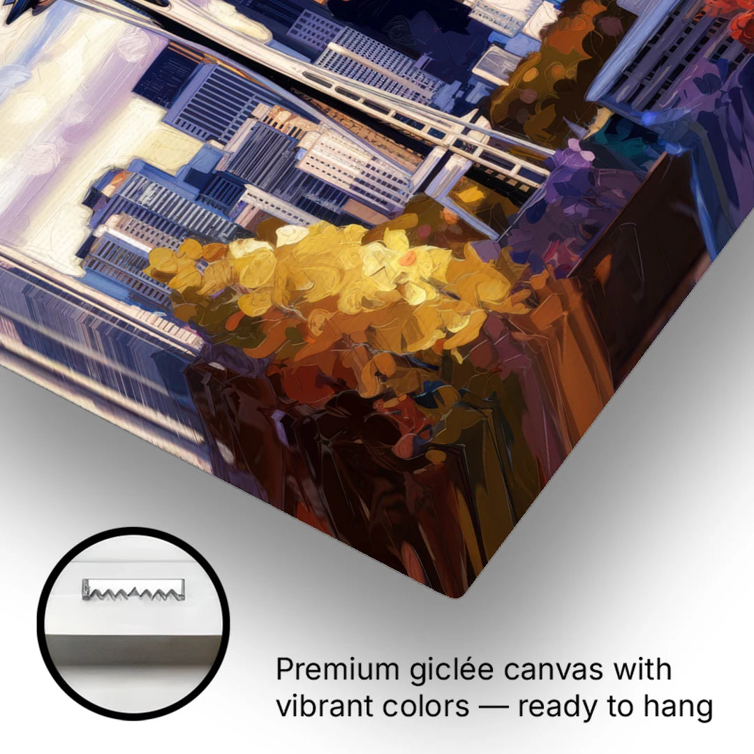 Seattle Iconic Landmarks - Canvas Wall Art - Gallery Wrap Corner