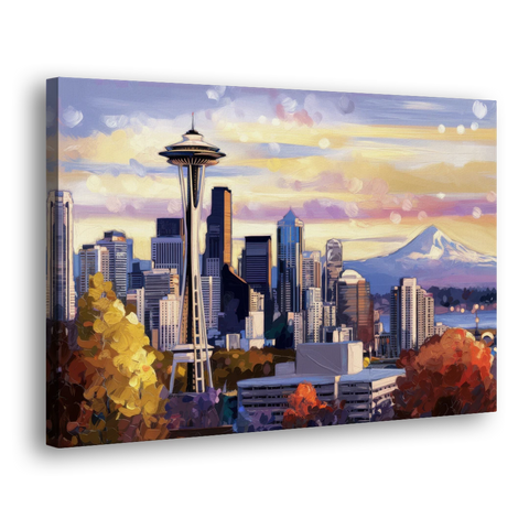 Seattle Iconic Landmarks - Canvas Wall Art - Side