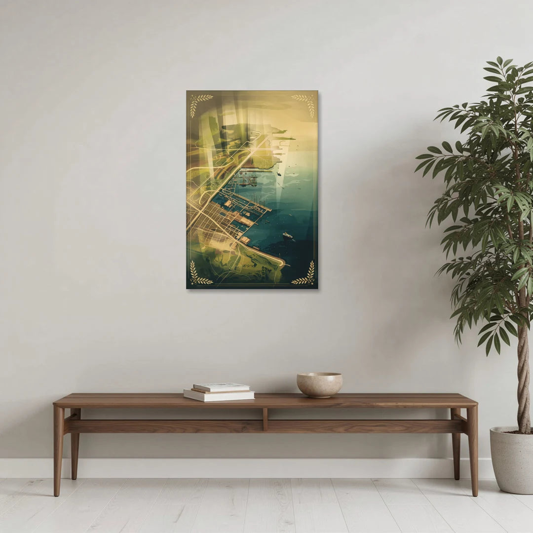 Seattle Map Vintage Style - Canvas Wall Art - Coffee Table - 24x36