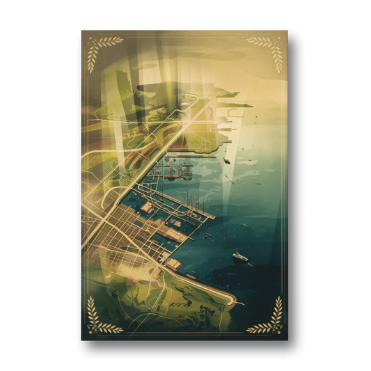 Seattle Map Vintage Style - Canvas Wall Art - Front