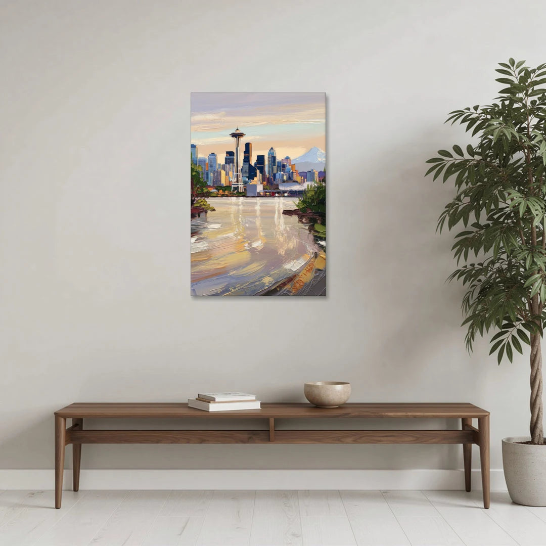 Seattle Nature Meets City - Canvas Wall Art - Coffee Table - 24x36