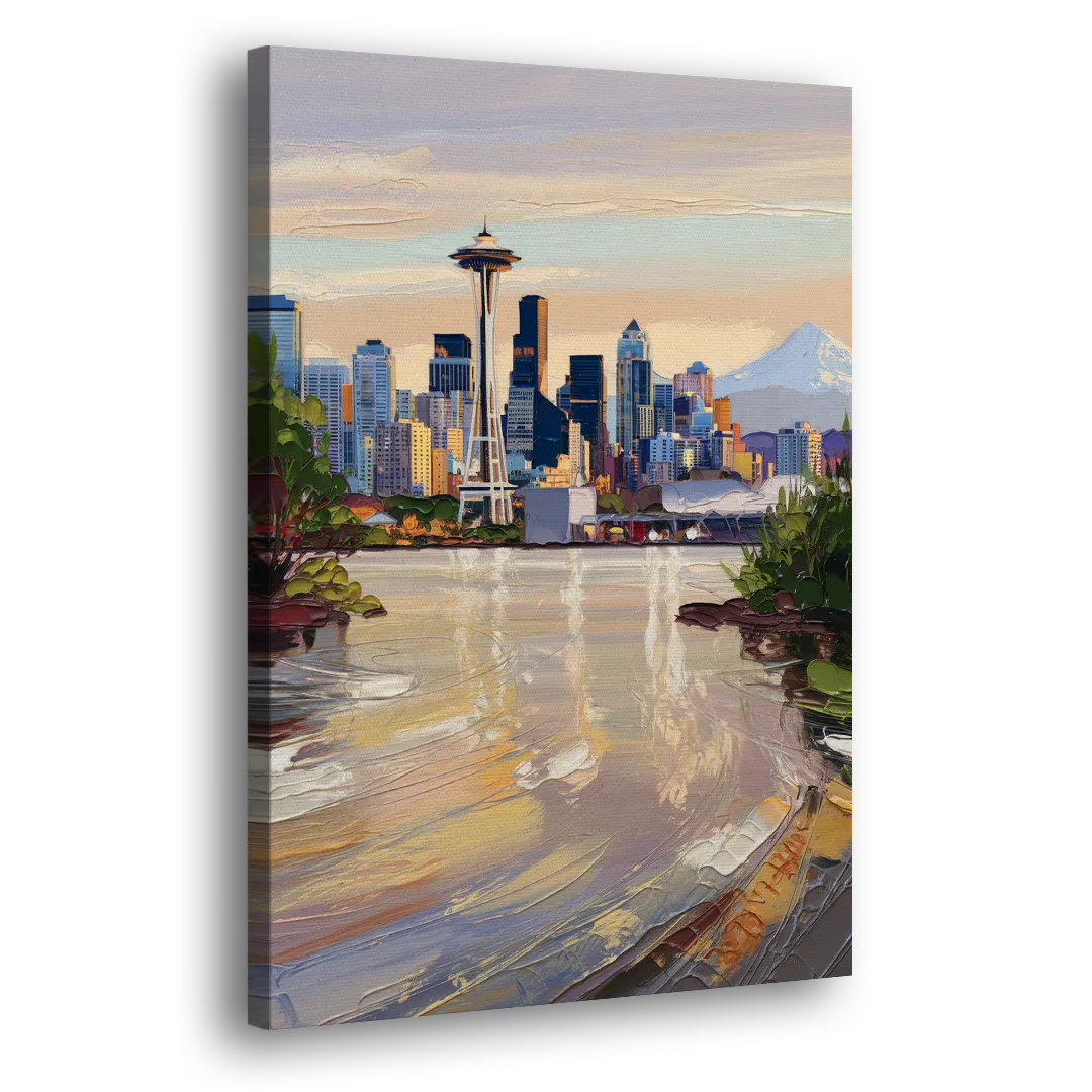 Seattle Nature Meets City Side - Canvas Wall Art