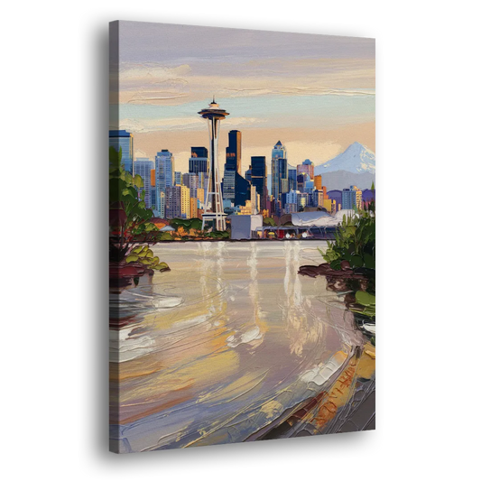 Seattle Nature Meets City Side - Canvas Wall Art