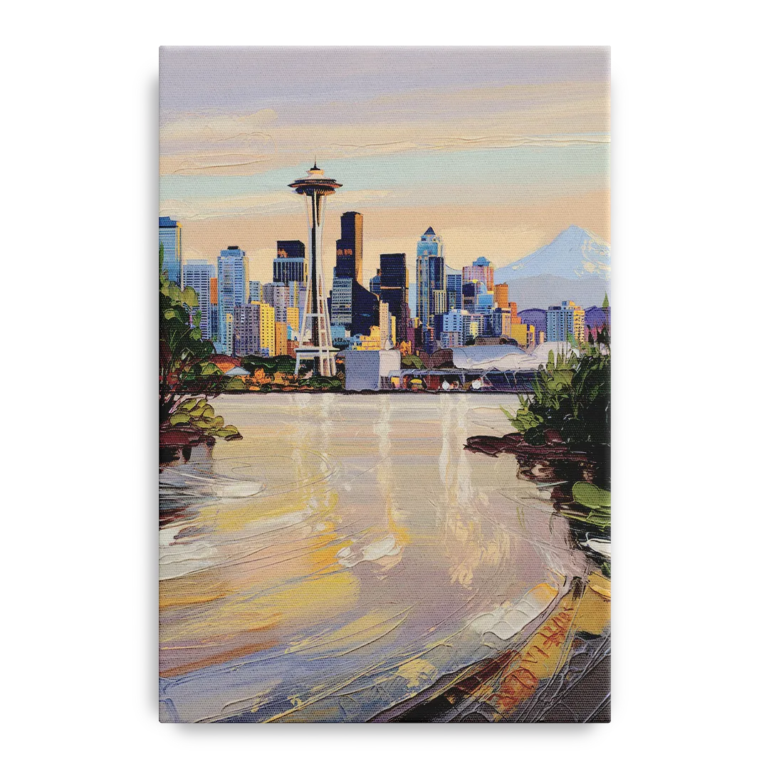 Seattle Nature Meets City Front - Canvas Wall Art
