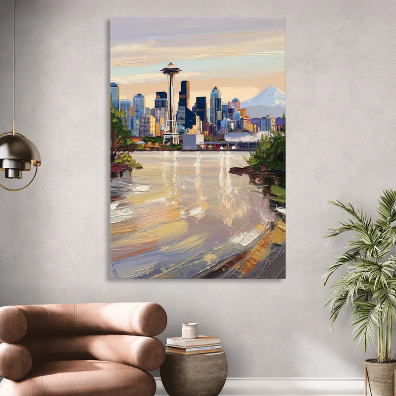 Seattle Nature Meets City Sitting Room - Canvas Wall Art