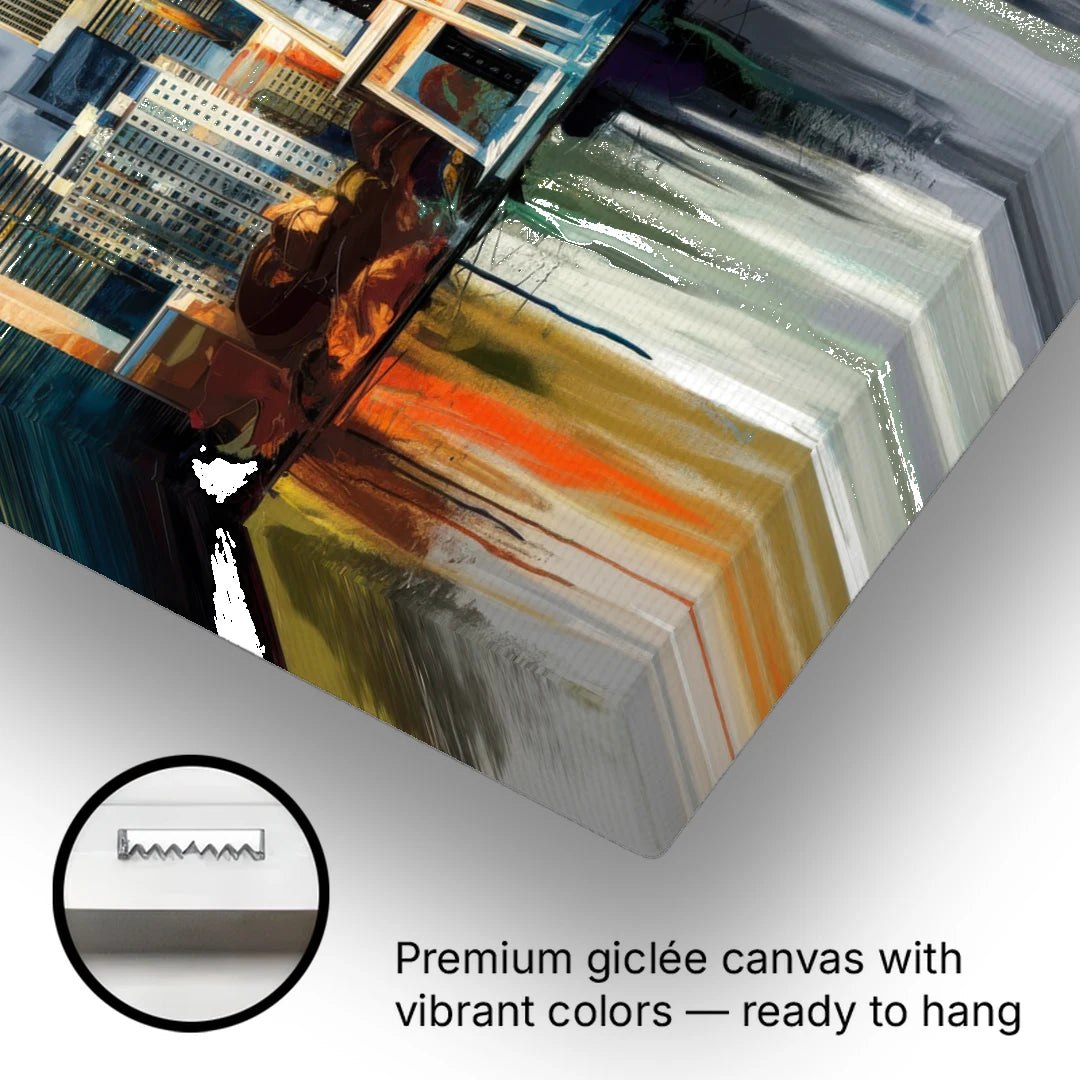 Seattle Skyline Panorama - Canvas Wall Art - Gallery Wrap Corner