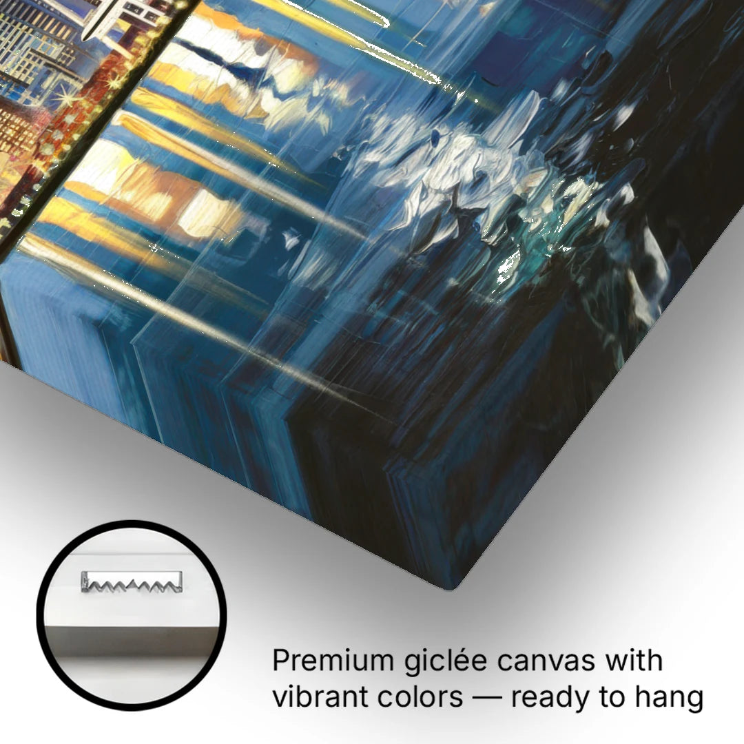 Seattle Skyline Reflection - Canvas Wall Art - Gallery Wrap Corner