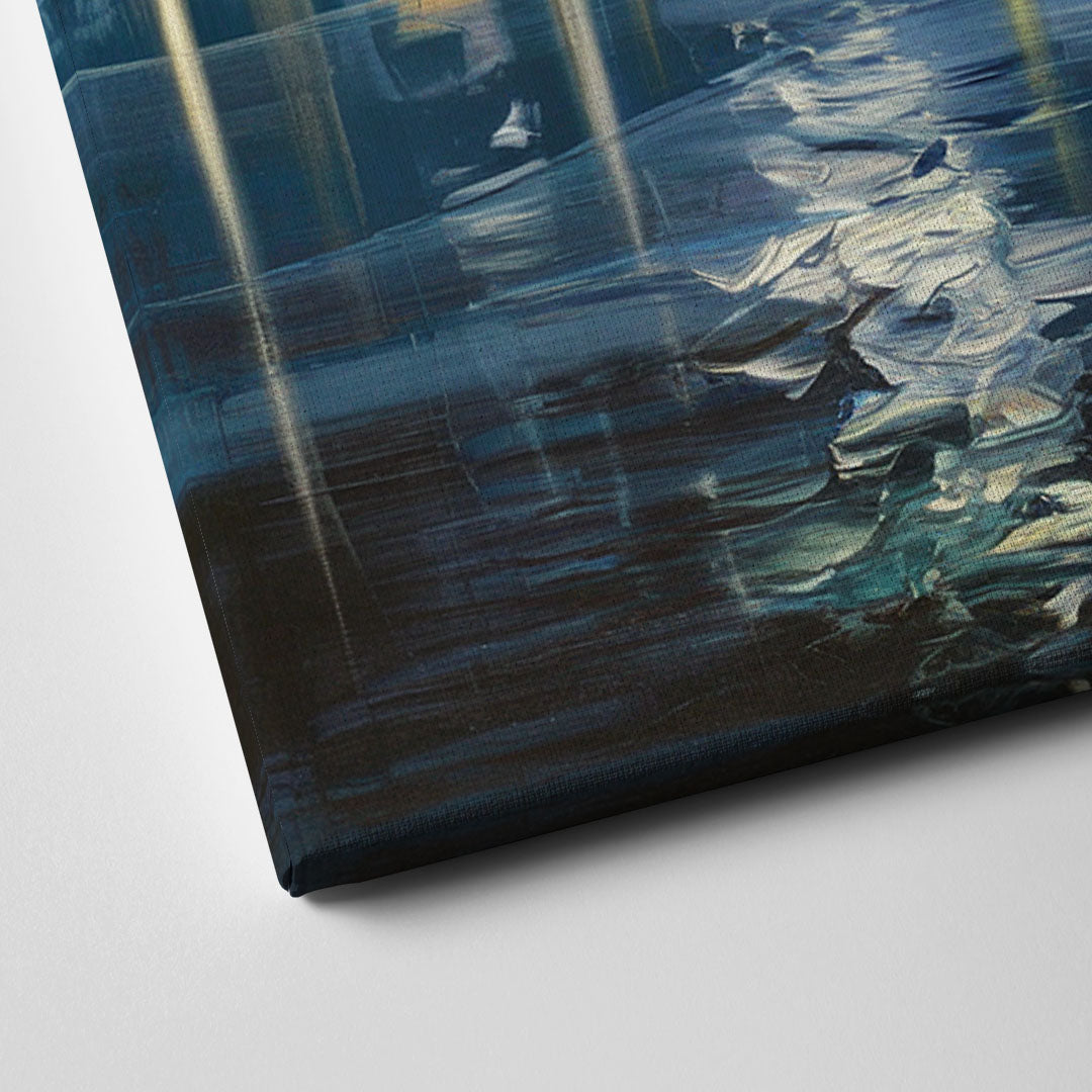 Seattle Skyline Reflection Canvas Close Up