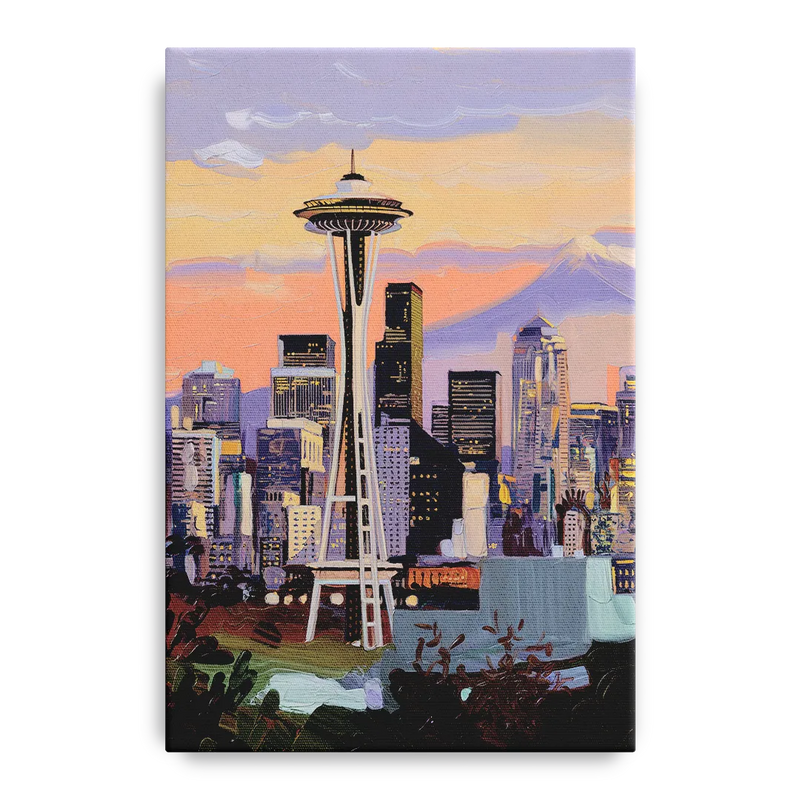 Seattle Skyline from Kerry Park Front - Canvas Wall Art