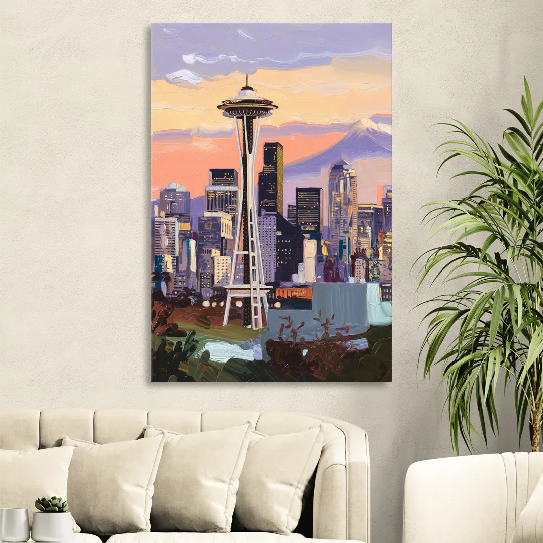 Seattle Skyline from Kerry Park Living Room - Canvas Wall Art