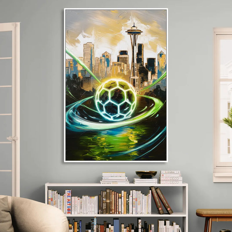 Seattle Sounders FC Spirit Living Room - White Canvas Wall Art
