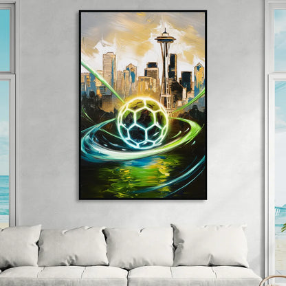 Seattle Sounders FC Spirit Sitting Room - Black Canvas Wall Art