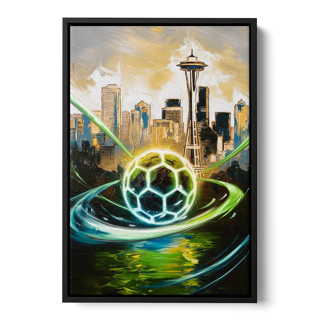 Seattle Sounders FC Spirit Front - Black Canvas Wall Art