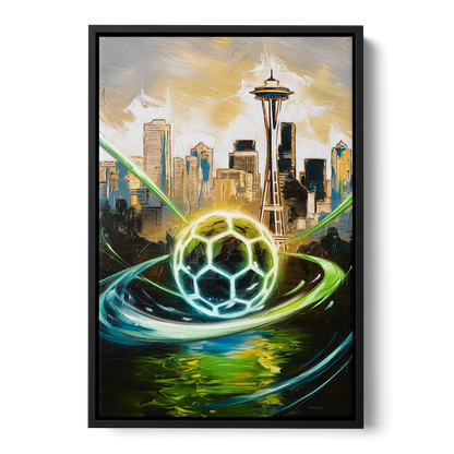 Seattle Sounders FC Spirit Front - Black Canvas Wall Art