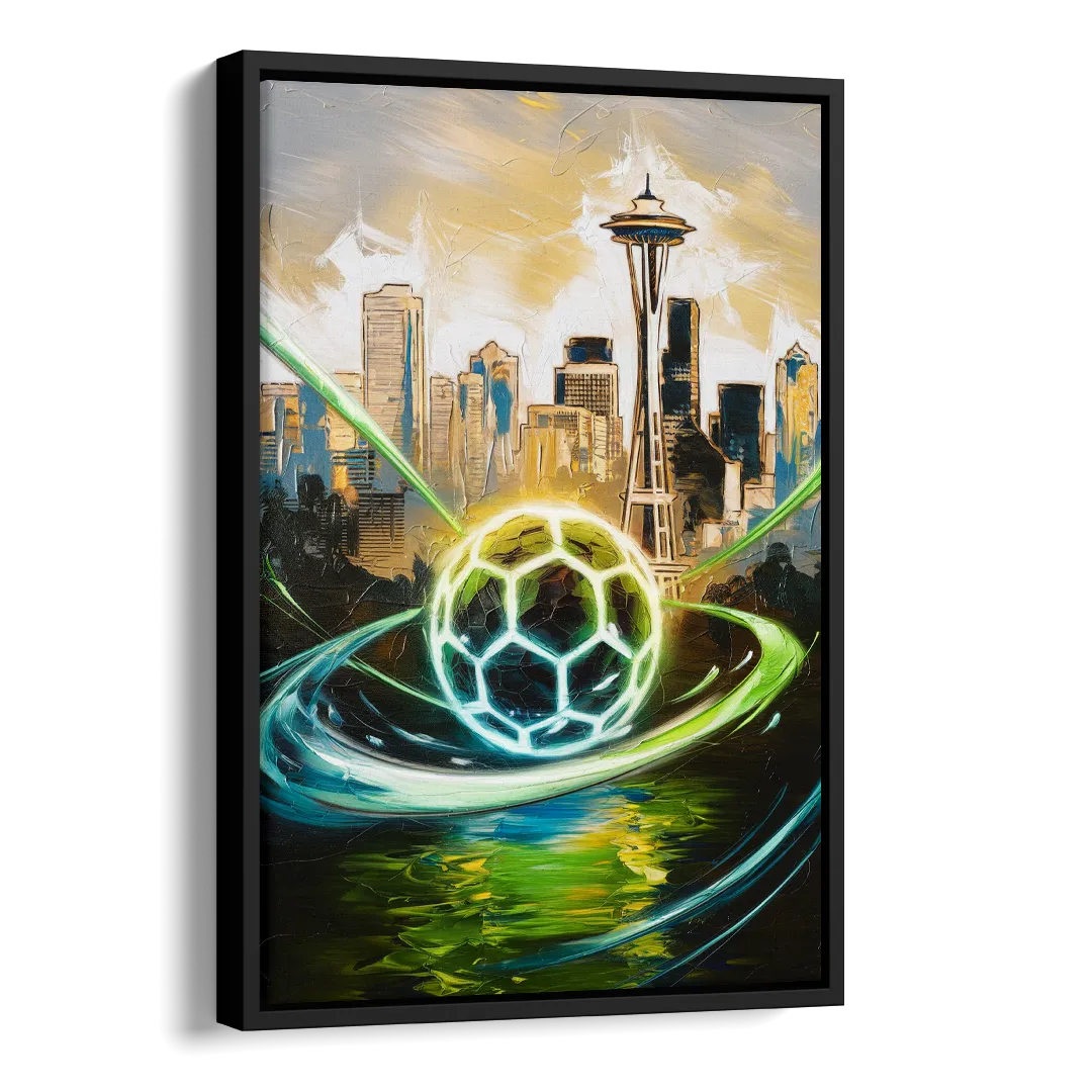 Seattle Sounders FC Spirit Side - Black Canvas Wall Art